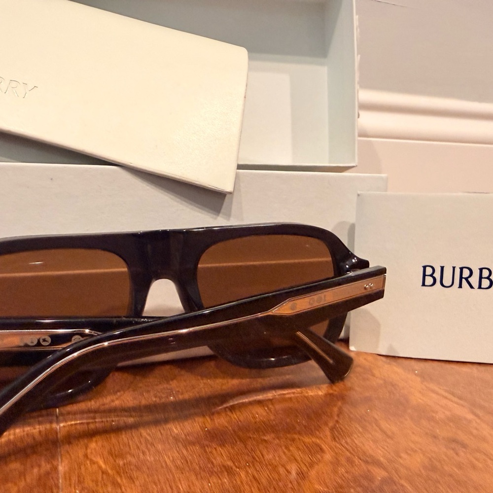 Burberry Black Frame Sunglasses with Brown Lenses - Picture 4 of 5